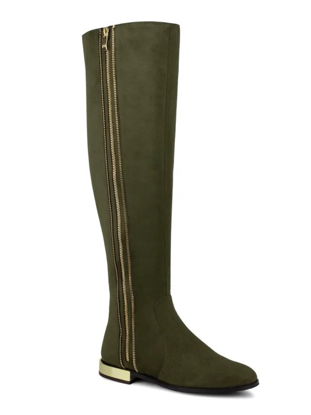 Ninety Union Majestic Over-The-Knee Boots Zipper Olive Green Women’s Size 8 Heel